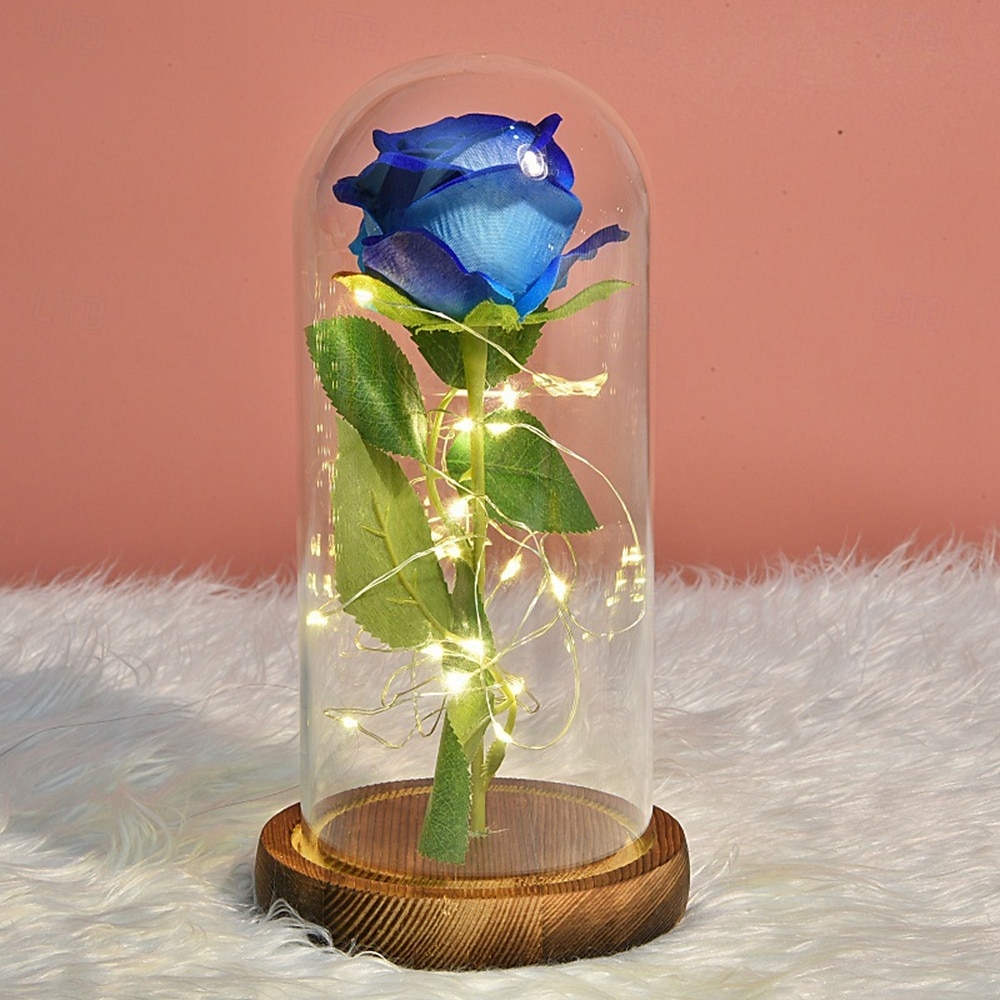 Galaxy Rose Lamps Simulated Rose 24k Gold Foil Rose Glass Led Light Light Up Rose In Glass Gift for Valentine's Day 2025 - $31.99 –P7