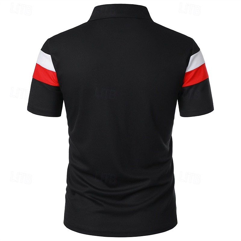 Férfi Színes Rögbi pólóingek Rövid ujjú Pólóingek Hajtóka 3D mintás Modern Kényelmes Munka Hétköznapi Sport Szabadság Kollázs Gombok Nyár Tavasz Fekete Sárga Sötétkék 2025 - $27.99 –P4