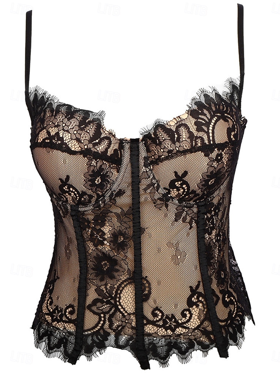 Women's Corset Shapewear Waist Cincher Waist Cincher Shapewear Lace BacklessNightwearPOLY Date Club Festival Solid Colored Sexy Corset Sexy Black Beige Summer 2026 - $32.99 –P1