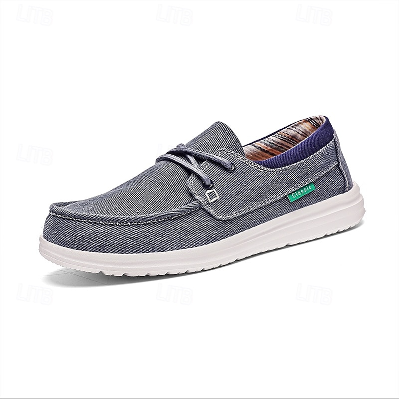 Men's Beige Canvas Boat Shoes with Lace-Up Design and Comfortable Sole – Ideal for Casual and Outdoor Activities 2025 - $42.99 –P6