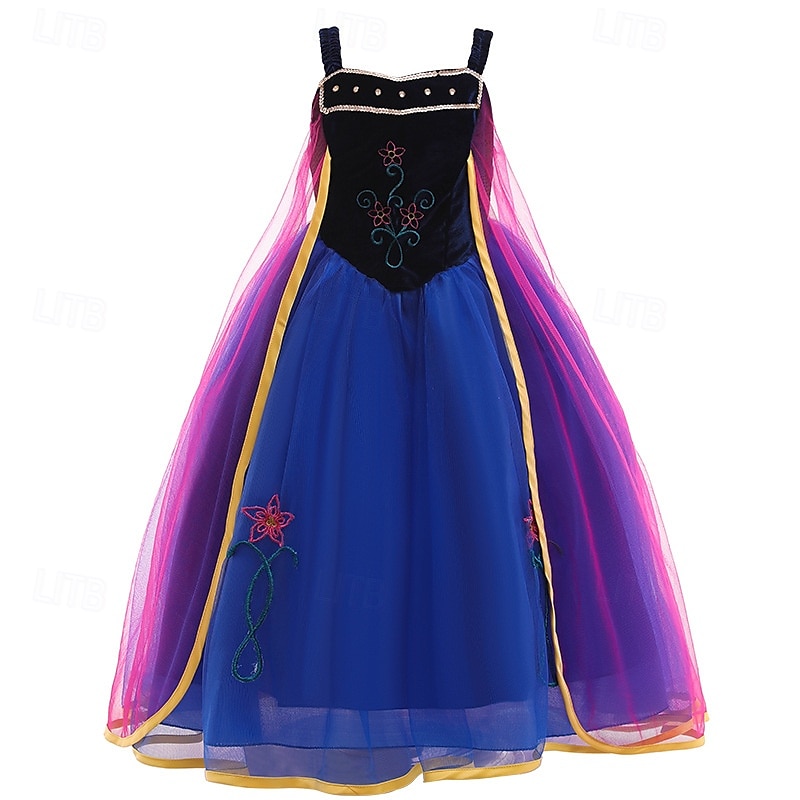 Snow Queen Frosty Princess Anna Dress Costume Flower Girl Dress Movie TV Theme Costumes for Girls' Kid's Christmas Carnival Performance Party / Evening 2026 - $38.99 –P1