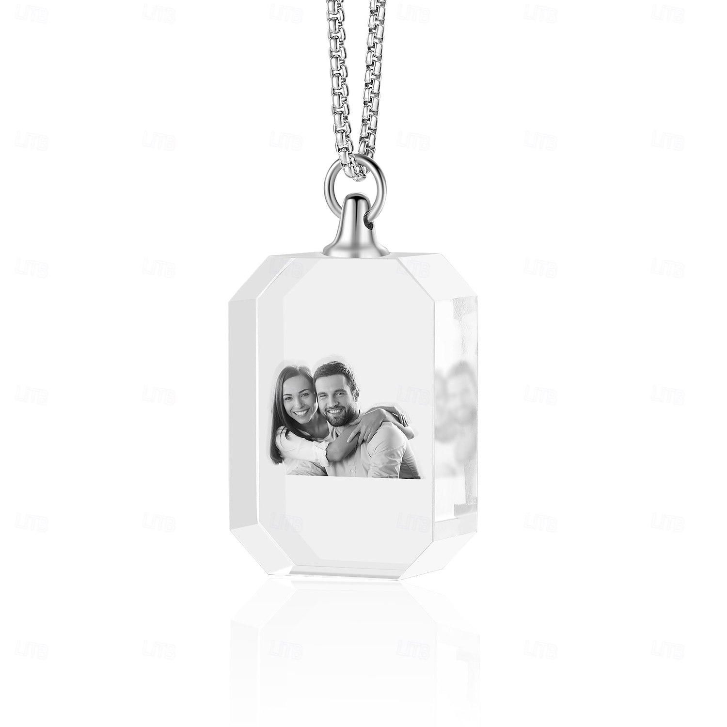 Colier foto cristal personalizat cadou personalizat pentru mamă - Pandantiv în formă de inimă cu poză gravată laser 2D cadou de nuntă cea mai bună idee de cadou bijuterie pentru soție sau prietenă 2025 - $23.99 –P7