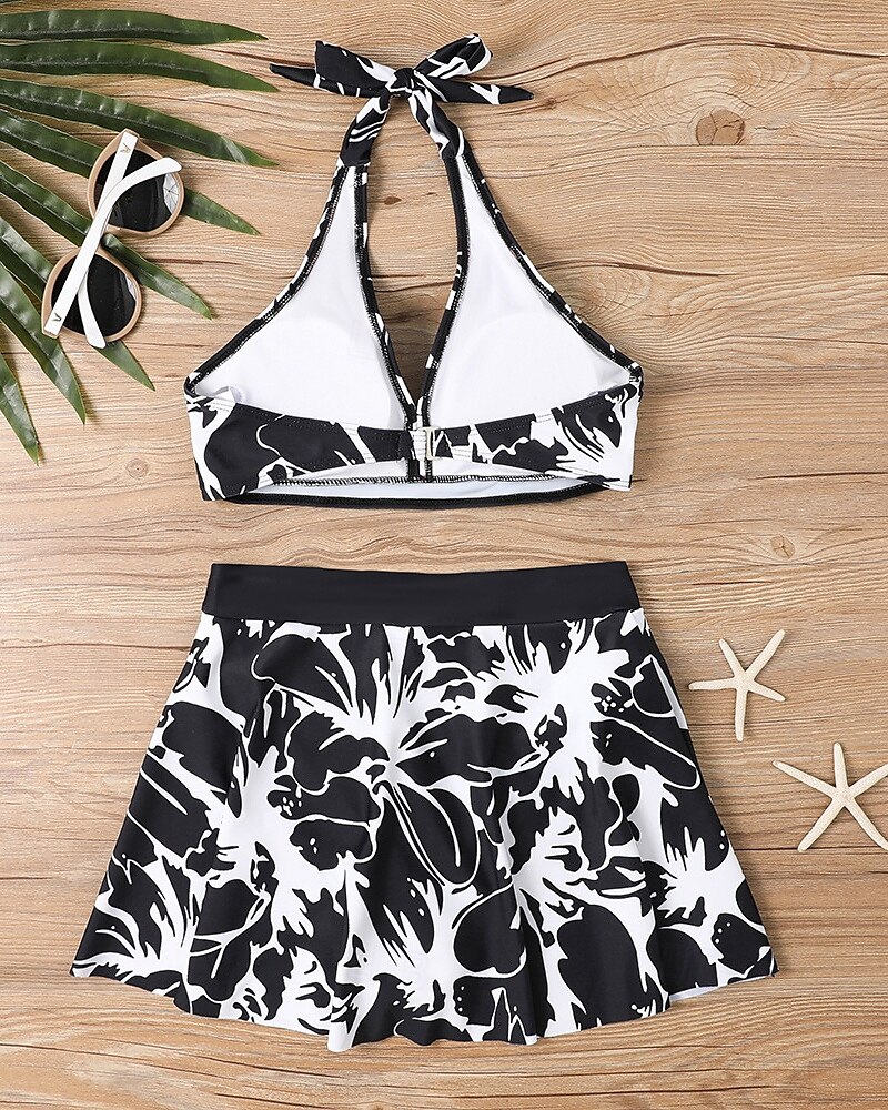 Femme Tankini Maillot De Bain Deux Pièces Dos Nu Maillots de Bain Floral Maillots de Bain Noir Jaune Respirable Séchage rapide Poids Léger Sans Manches - Natation Surf Plage Eté Printemps de 2025 ? $26.99 –P6