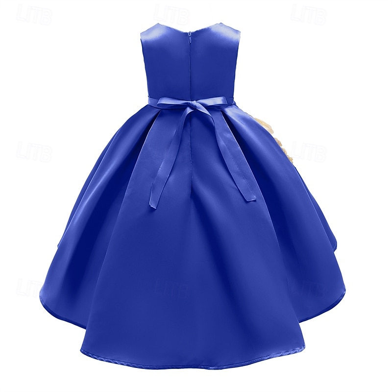 kinderkleidung Mädchen Party Kleid Blume Ärmellos Leistung Geburtstag Schön Süß Polyester Asymmetrisch abendkleider Schaukelkleid A Linie Kleid Sommer 4 Jahre + Champagner Rosa Wein 2025 - $28.99 –P4