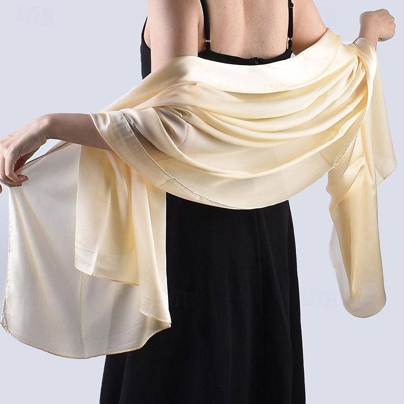 sjal wraps för kvinnor bröllopskväll chiffong mjuka sjalar för bröllop gäst brudscarf 2025 - $17.49 –P12