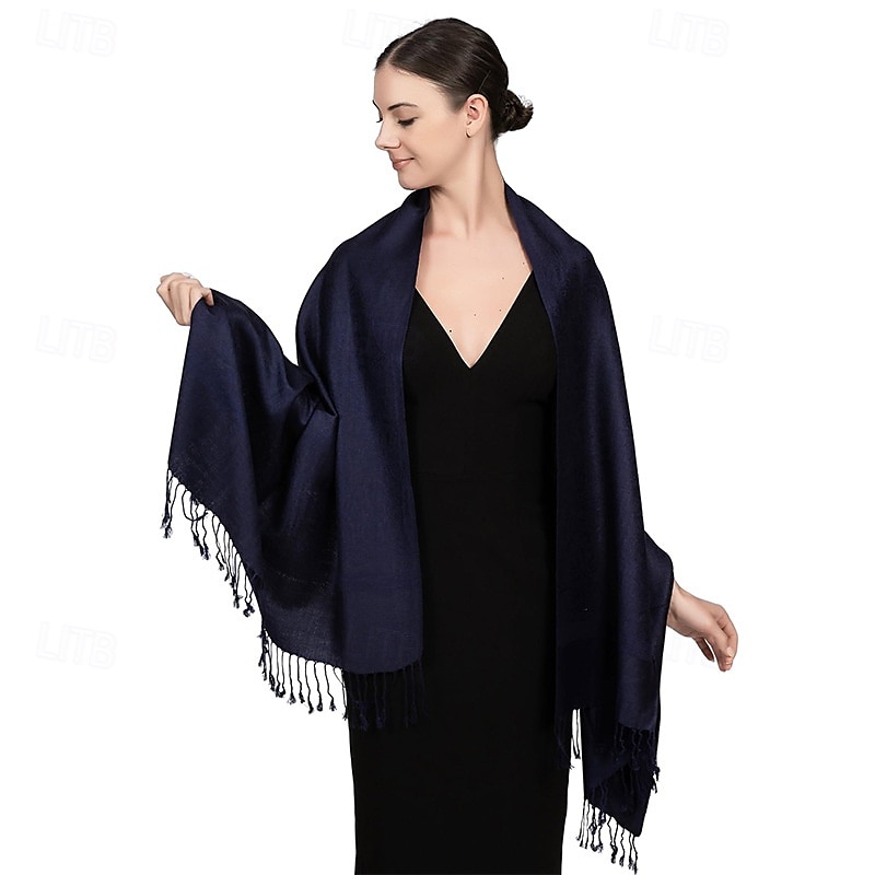 Écharpe châle pashmina en cachemire soyeux Vimate - Écharpe pashmina jacquard double face douce pour femme pour robe de soirée châle de voyage de 2025 ? $26.99 –P29