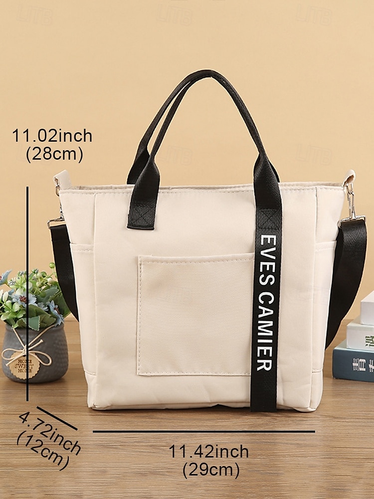Water-Resistant Canvas Tote Bag – Versatile Large-Capacity Bag for Women with Handheld and Shoulder Carry Options, Perfect for Work, Shopping and Daily Use 2025 - $14.99 –P4