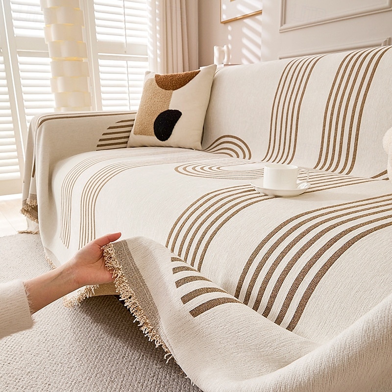 copridivano in ciniglia bifacciale, copridivano in ciniglia reversibile, copridivano, asciugamano per divano, coperta con nappe, copridivano antigraffio per gatti del 2025 a $19.99 –P2