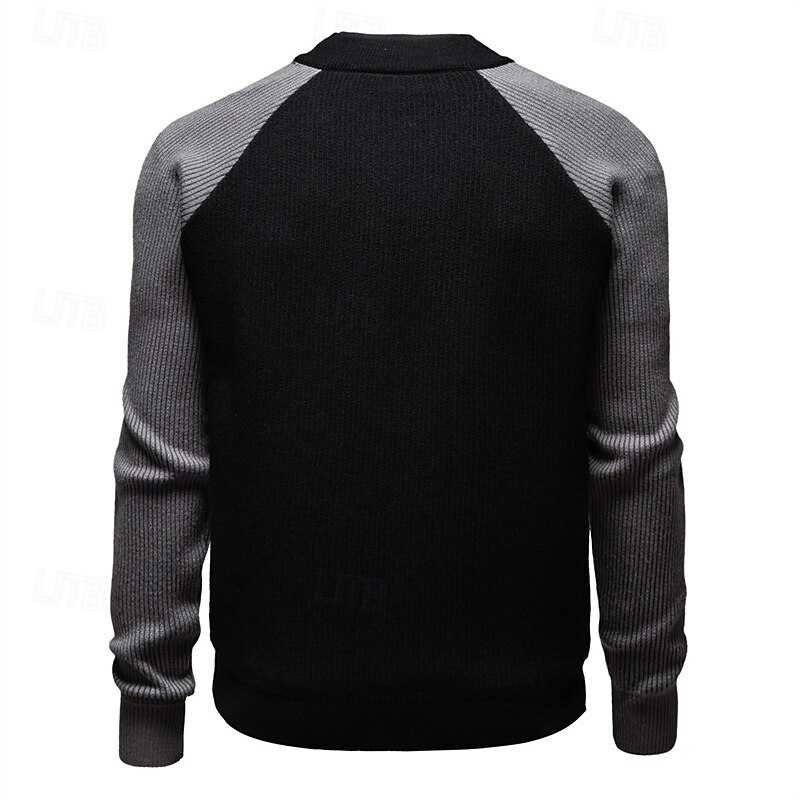 Herren übergangsjacke Collegejacke Täglich Tasche Ganzjahres Farbblock Mode Stehkragen Regulär Schwarz Weiß Grau Jacken 2025 - $49.99 –P12