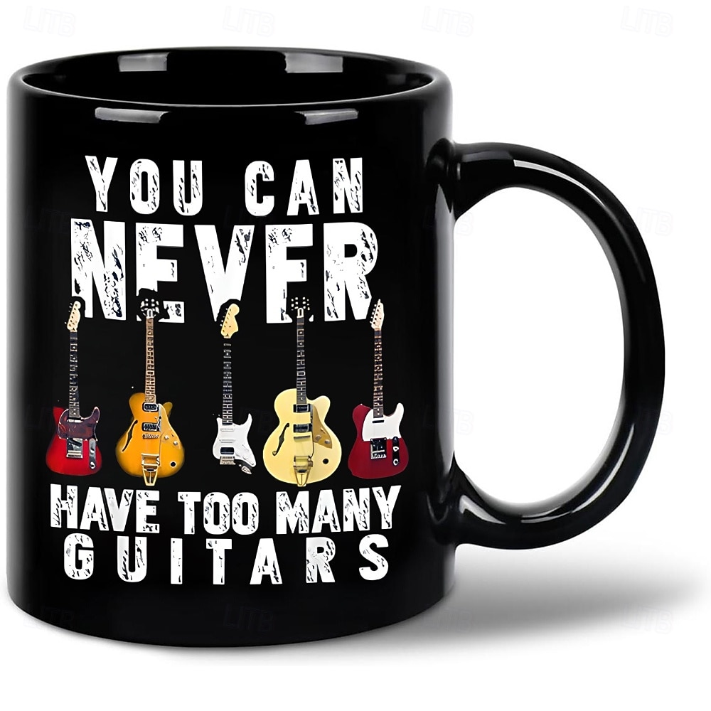 Tasse à café guitare tasse à café rétro vintage en céramique noire avec design graphique 12oz/330ml cadeau parfait pour les amateurs de musique guitaristes et membres de groupes de 2026 ? $16.99 –P7