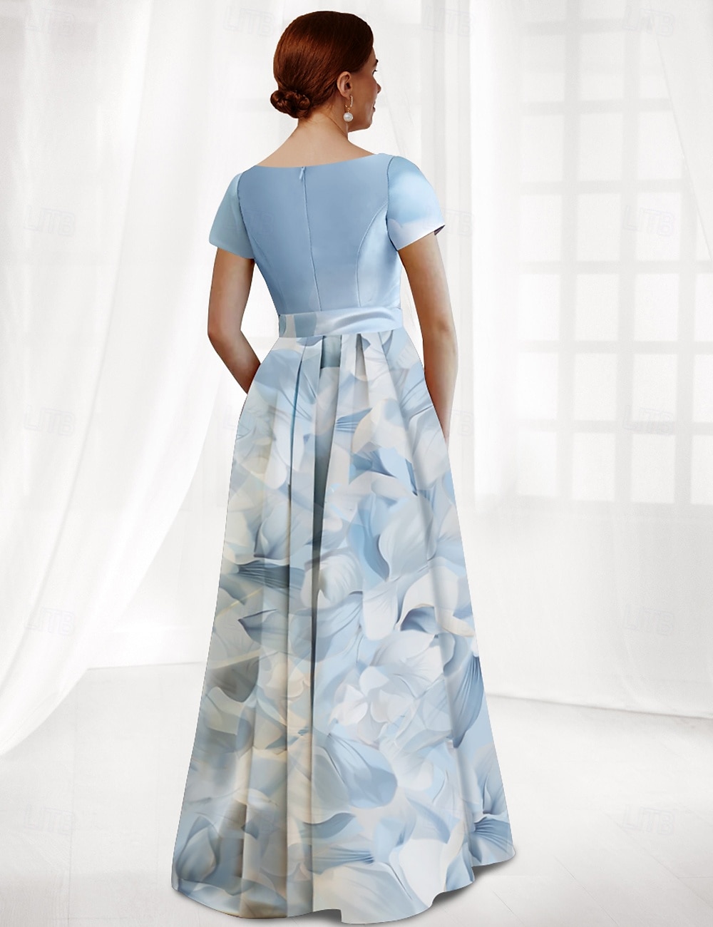 A-Line Floor Length Wedding Guest Dress Formal Dresses Flare Dress Mother of the Bride Dress Short Sleeve Cowl Neck Elegant Formal Wedding Guest Satin with Bow(s) Pleats 2026 - CHF142 A-Line Floor Length Wedding Guest Dress Formal Dresses Flare Dress Mother of the Bride Dress Short Sleeve Cowl Neck Elegant Formal Wedding Guest Satin with Bow(s) Pleats 2026 - CHF142