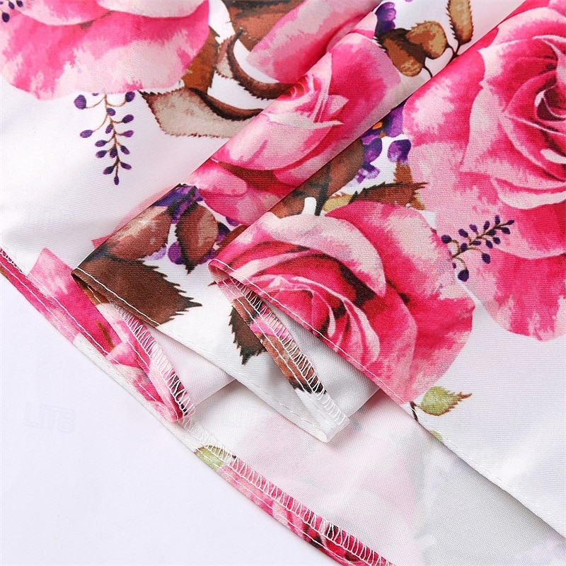 kinderkleidung Mädchen Party Kleid Blumen Ärmellos Leistung Geburtstag Krawattenknoten Schön Süß Baumwolle Knielang abendkleider Schaukelkleid A Linie Kleid Sommer 4 Jahre + Rosa Rote Rosenrot 2026 - $29.99 –P5