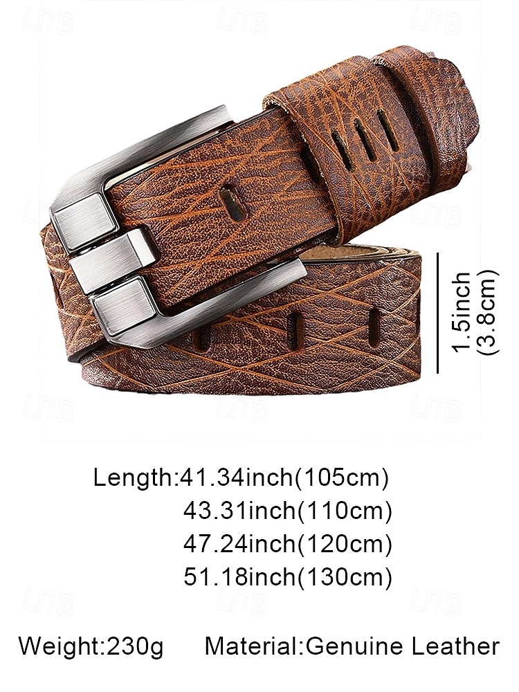 Herenriem van echt leer met duurzame metalen gesp – klassieke vintage stijl voor casual en formele kleding 2025 - $19.99 –P7
