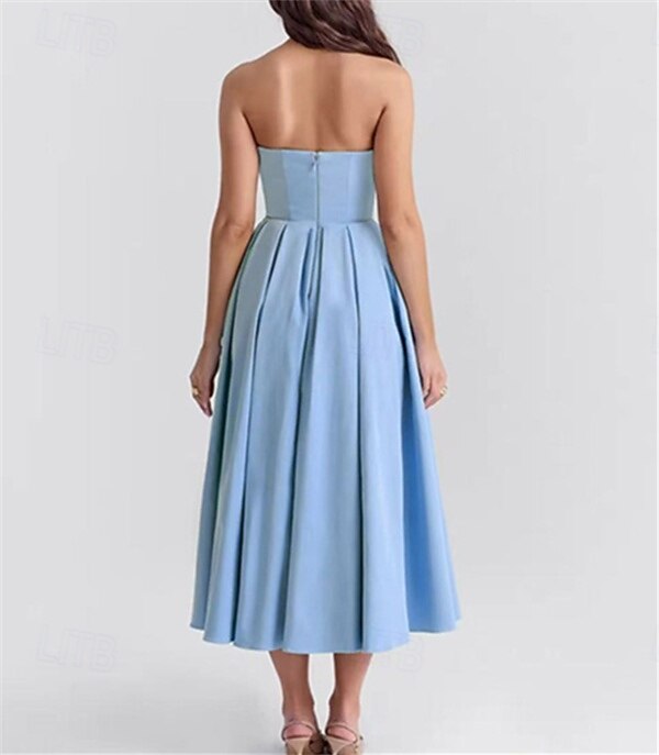Little White Dresses Boho Wedding Dresses A-Line Sweetheart Sleeveless Tea Length Jersey Bridal Suits Bridal Gowns With Pleats Solid Color 2025 - $190.99 –P5