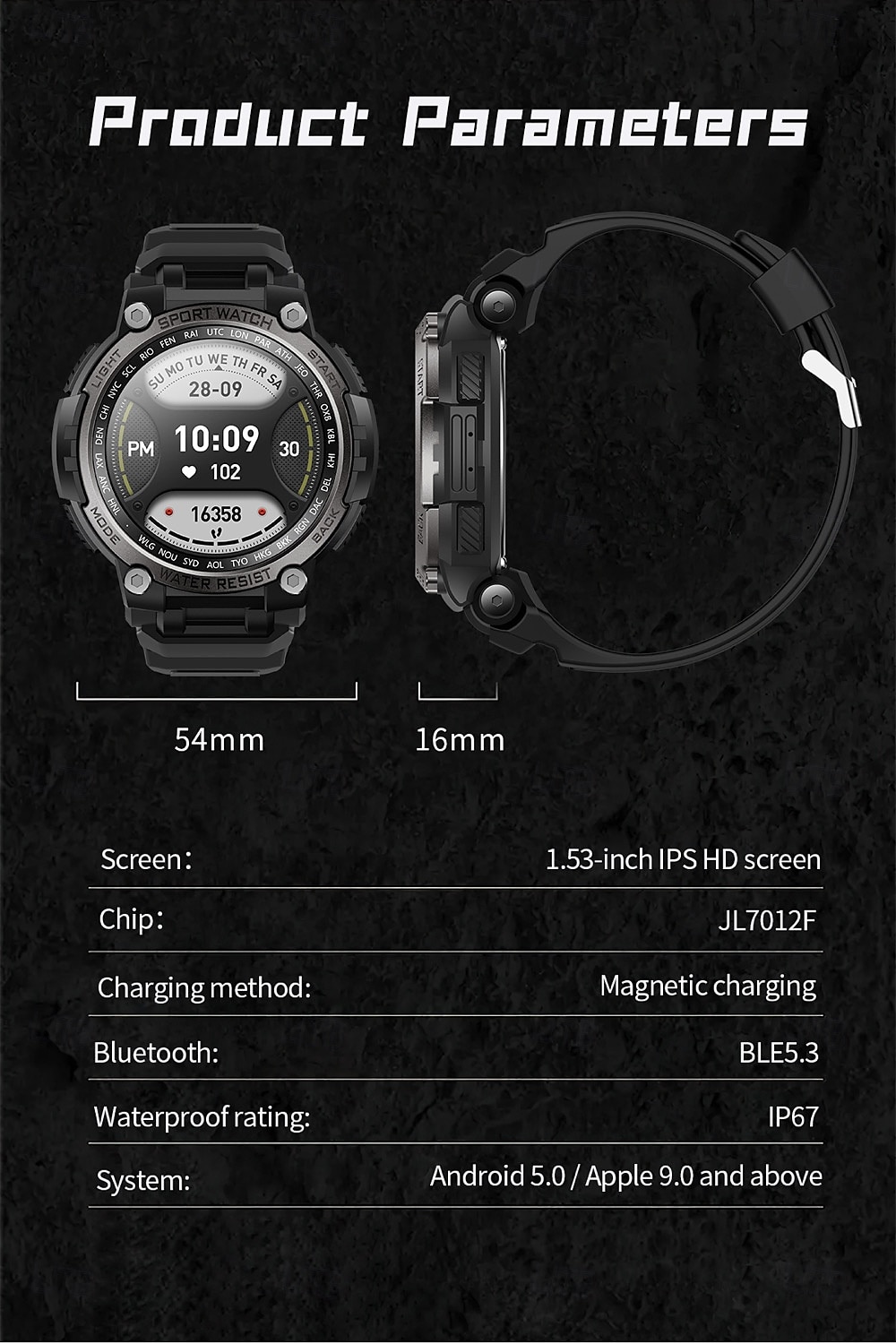 696 LC17 Εξυπνο ρολόι 1.53 inch Έξυπνο ρολόι Bluetooth Υπενθύμιση Κλήσης Παρακολούθηση Δραστηριότητας Συσκευή Παρακολούθησης Καρδιακού Παλμού Συμβατό με Android iOS Γυναικεία Άντρες 2025 - $57.99 –P17