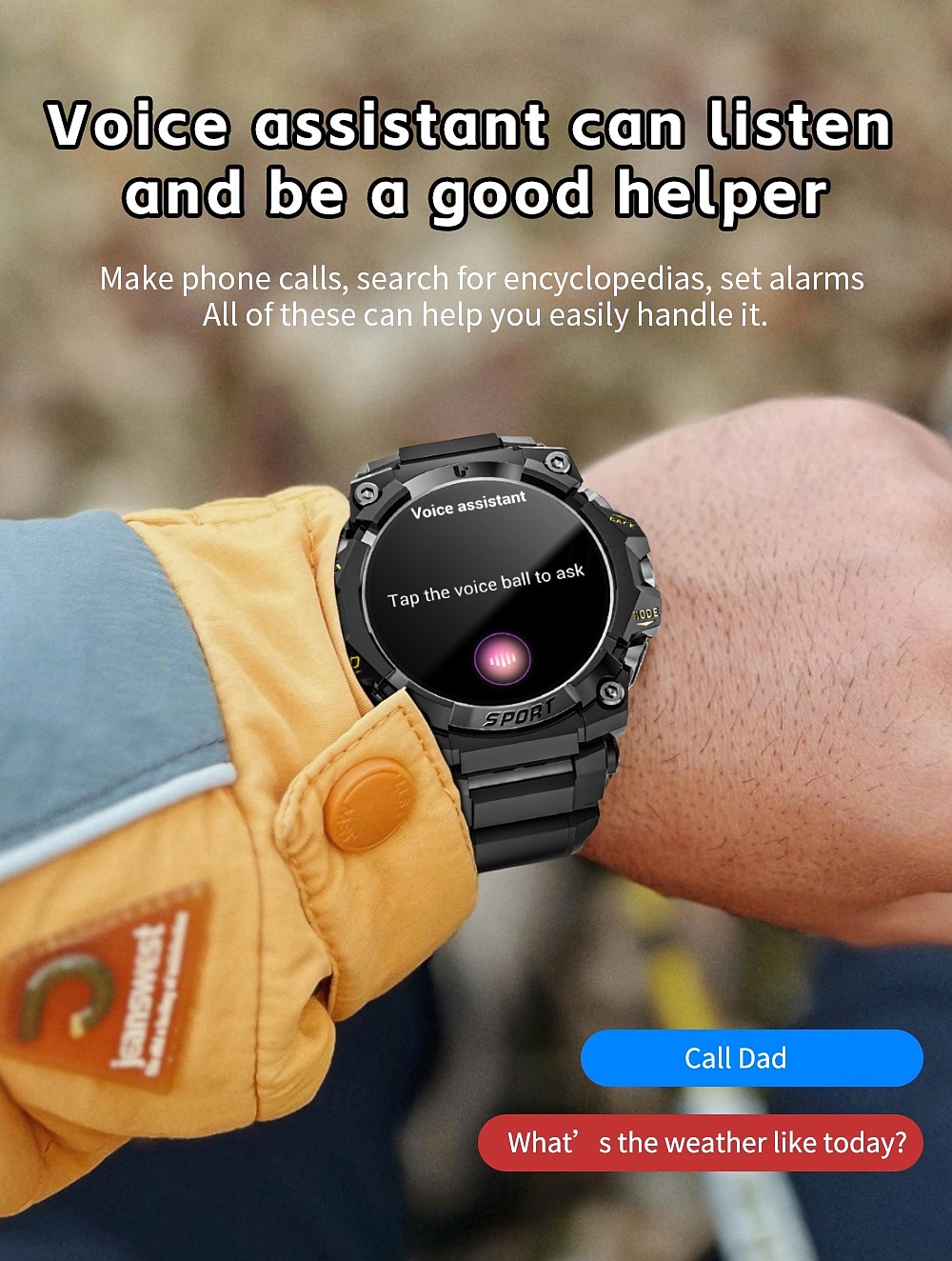 LOKMAT ATTACK 3 PRO Slimme horloge 1.39 inch(es) Smart horloge Bluetooth Stappenteller Gespreksherinnering Slaaptracker Compatibel met: Android iOS Dames Heren Lange stand-by Handsfree bellen 2025 - $46.99 –P7