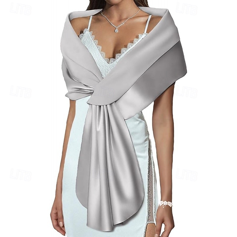 Sjal til kvinner Elegant Ermeløs Polyester Bryllup Wrap Med Ren Farge Til Fest Vår sommer 2025 - $18.99 –P9