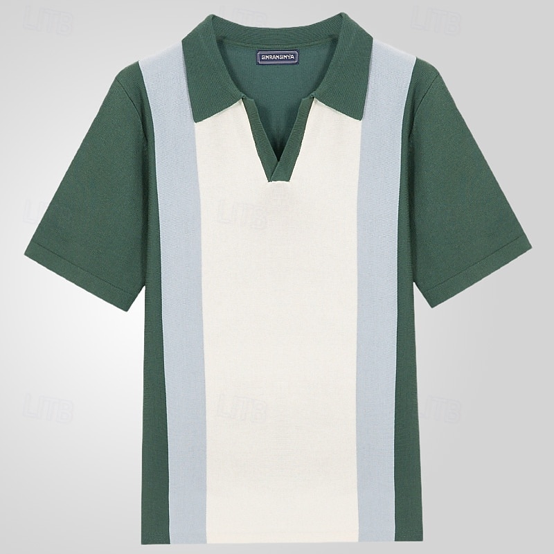Férfi Button Up Polos Golfing Hétköznapi Sport Hajtóka Rövid ujjú Divat Alap Színes Kollázs Gombok Nyár Lóhere Button Up Polos 2025 - $30.99 –P2