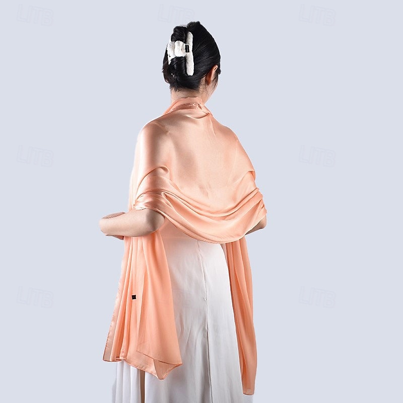 sjal wraps för kvinnor bröllopskväll chiffong mjuka sjalar för bröllop gäst brudscarf 2025 - $17.49 –P24