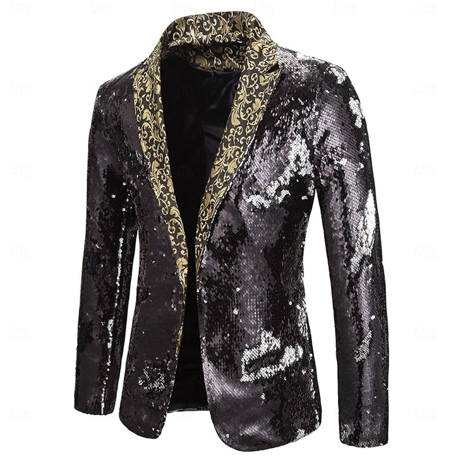 blazer disco 1980s 2 cores brilhante lantejoulas smoking ajuste fino lapela colarinho ternos carnaval traje masculino adulto halloween carnaval festa de casamento clube smoking de 2025 por $57.99 –P16