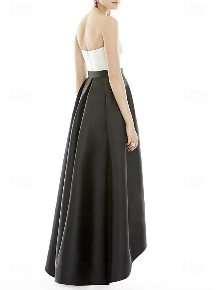 A-Linie Abendkleider Schwarzes Kleid Kleid kleid hochzeitsgast Abendgesellschaft Asymmetrisch Ärmellos Schatz Ausschnitt Gürtel / Schärpe Baumwolle Rückenlos mit Plissee 2025 2025 - $157.99 –P2