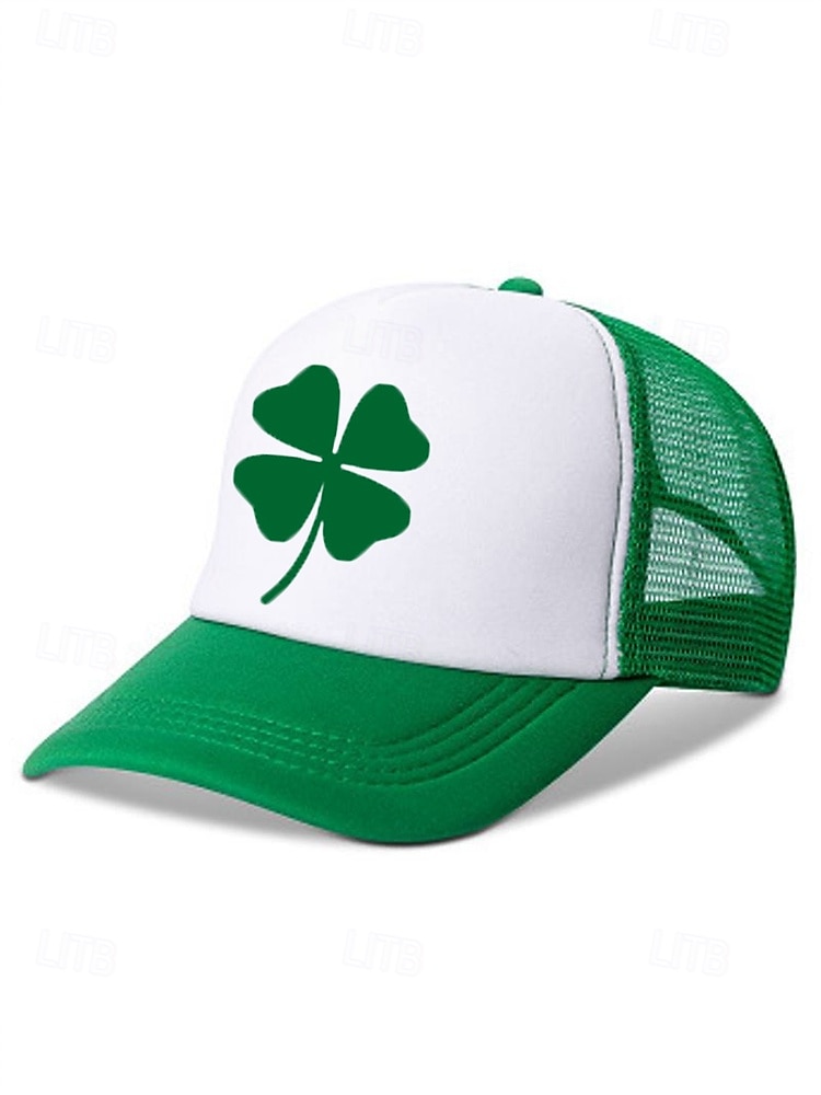 st. patrick's day lastebilhatter - kløver og morsomme slagorddesign for menn og kvinner, grønne og hvite justerbare capser for feriefester, parader og festlige feiringer 2025 - $9.99 –P4