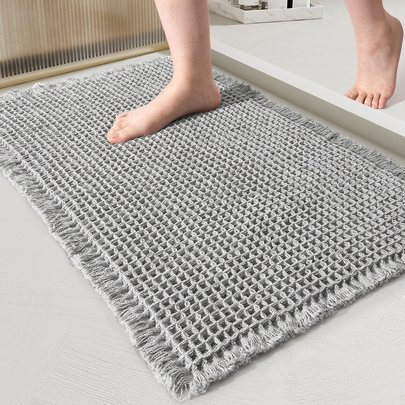 Waffle Bathroom Rugs, Boho Bath Rugs Non Slip Washable, Super Absorbent Bath Mats, Ultra Soft Rubber Backed Shower Mats for Bathroom Floor, Tub and Shower, Brown 2026 - $18.99 –P6
