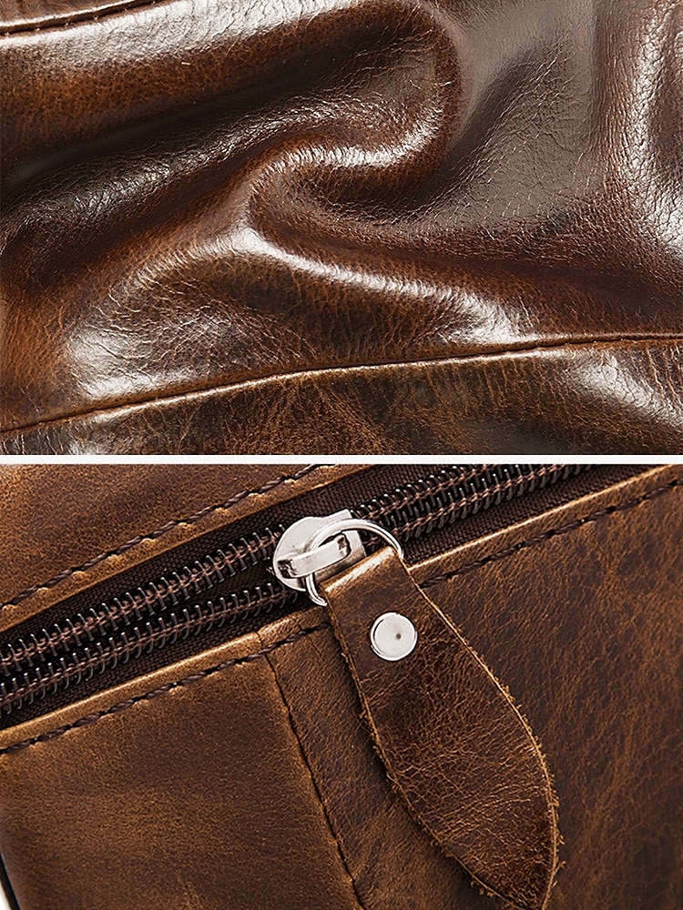 sac à bandoulière vintage marron en cuir véritable pour homme – sac à bandoulière multi-poches pour les voyages, le travail et l'utilisation quotidienne noir marron café de 2025 ? $26.99 –P4