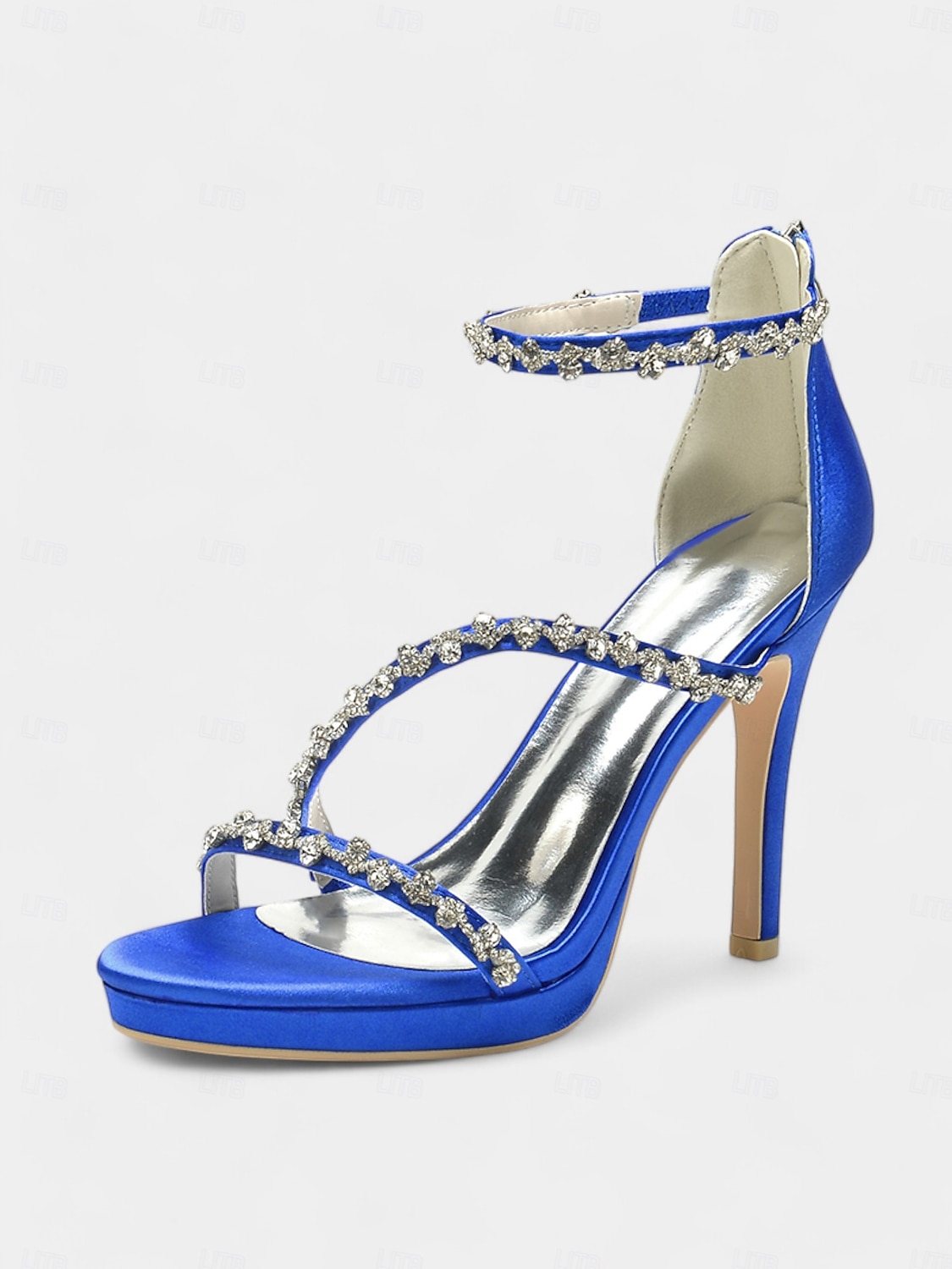 elegante, mit Strasssteinen verzierte Satin-High-Heel-Sandalen für Damen - perfekt für Hochzeiten und formelle Anlässe 2025 - $69.99 –P6