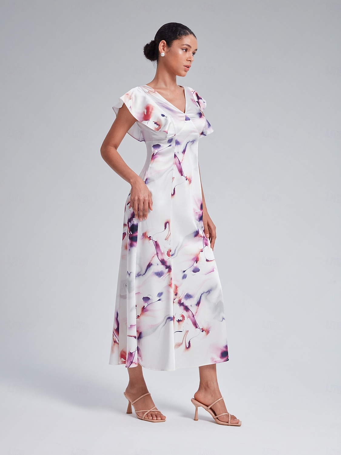 Flutter Sleeve Fitted Midi Dress 2025 - $71.99 –P2