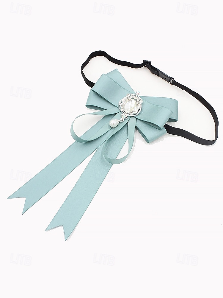 gravata borboleta elegante bordô com pingente de joia – acessório feminino estilo vitoriano para eventos formais, casamentos e cosplay de 2025 por $11.99 –P5