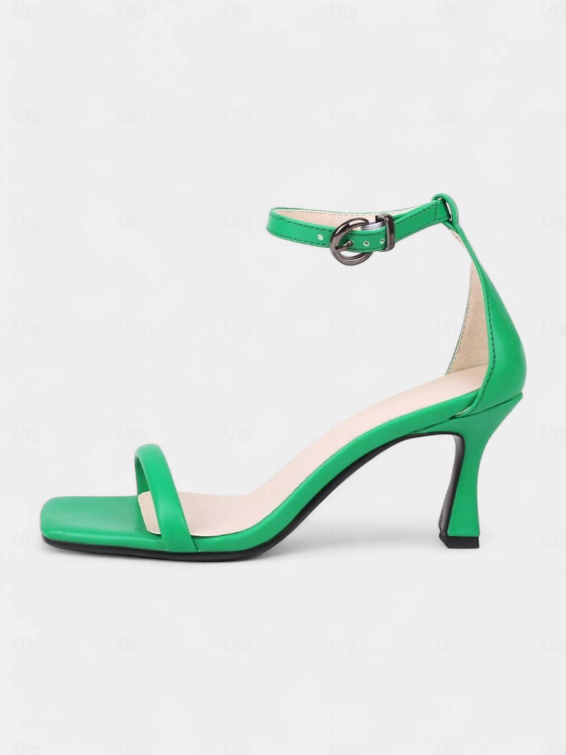 sandali verdi con cinturino alla caviglia e tacco medio per donna - design minimalista ed elegante, perfetti per feste estive, abbigliamento da ufficio e uscite informali del 2026 a $54.99 –P5