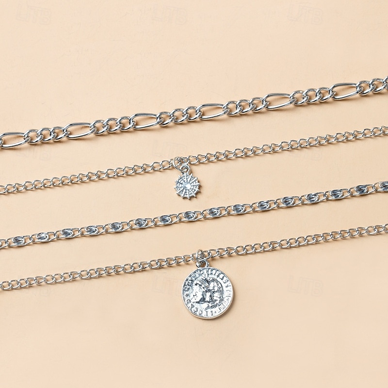 Collares con colgantes Cromo Mujer Elegante Clásico Gargantillas Para Diario 2025 - $7.99 -P3