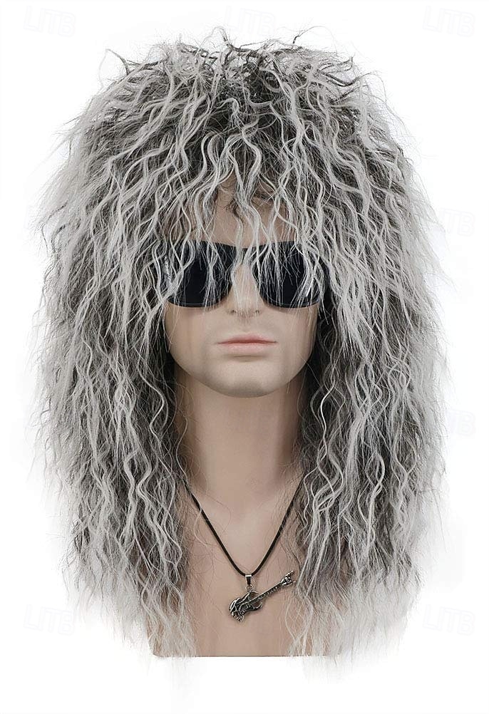 aikuiset miehet naiset pitkä kihara peruukki 70-luku 80-luku rokkari mullet halloween-asu cosplay-peruukki carvinalille 2026 - $17.99 –P1