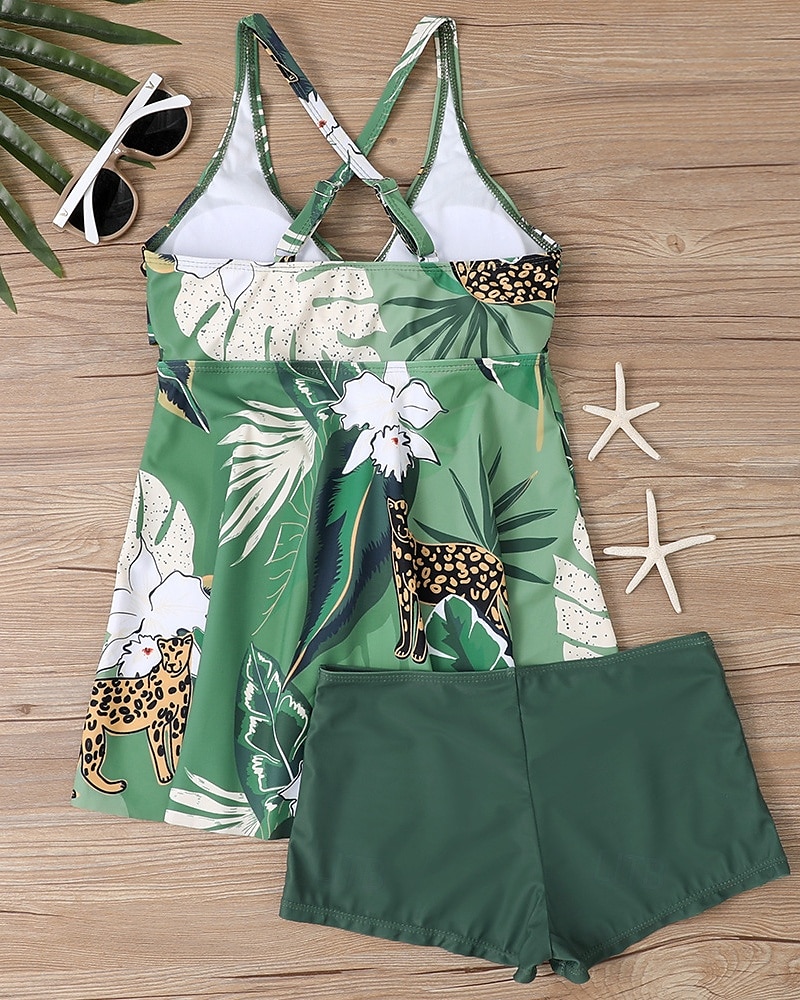 Femme Tankini Maillot De Bain Deux Pièces Col en V Maillots de Bain Maillots de Bain Noir Blanche Respirable Séchage rapide Poids Léger Sans Manches - Natation Surf Plage Eté Printemps Grande Taille de 2025 ? $21.59 –P9