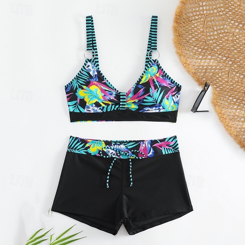 Per donna Tankini Costume da bagno a due pezzi Scollo a V Schiena aperta Costume da Bagno Costumi da bagno Blu Nero Asciugatura Rapida Leggero Traspirante Senza Maniche - Surf Spiaggia Nuoto Estate del 2026 a $19.99 –P7