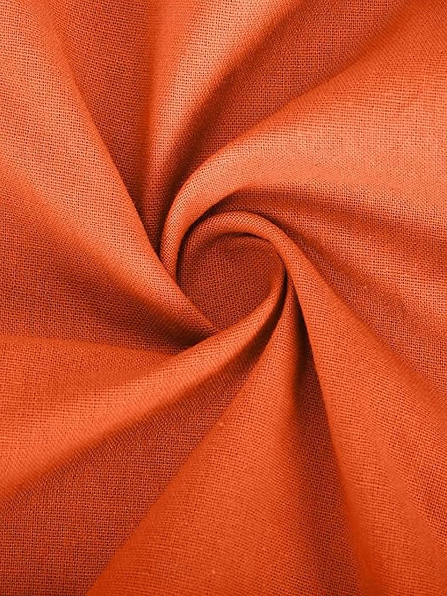Women's Maxi Dress Linen-Inspired Dresses Elegant Vintage Stylish Vacation Daily Date Loose Fit Plain Long Sleeve Shirt Collar White Orange Spring Fall 2025 - $32.99 –P4