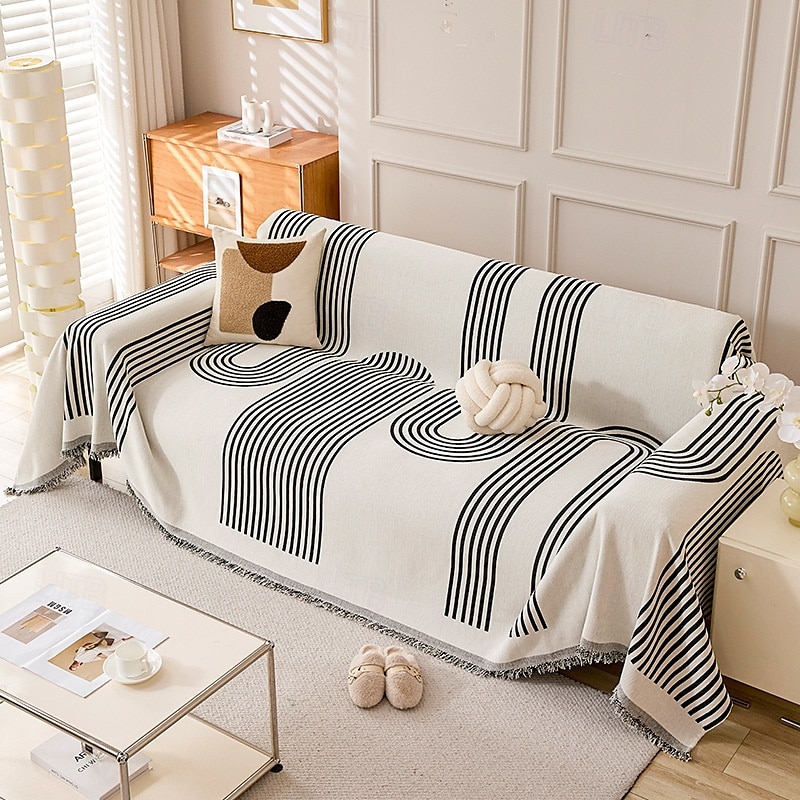 copridivano in ciniglia bifacciale, copridivano in ciniglia reversibile, copridivano, asciugamano per divano, coperta con nappe, copridivano antigraffio per gatti del 2025 a $19.99 –P7