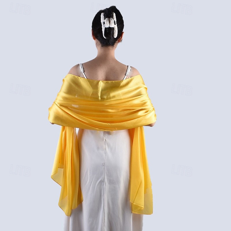 sjal wraps för kvinnor bröllopskväll chiffong mjuka sjalar för bröllop gäst brudscarf 2025 - $17.49 –P13