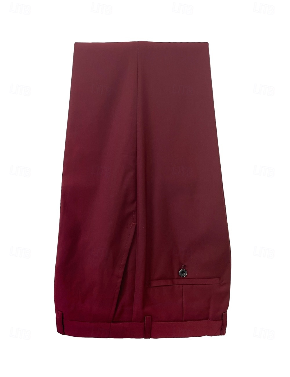 Heren liiketoiminta Kostuums Bordeaux Formeel Werk Kleding Effen Standaard pasvorm 3-delige set Enkele rij knopen met twee knopen 2025 - $122.99 –P5