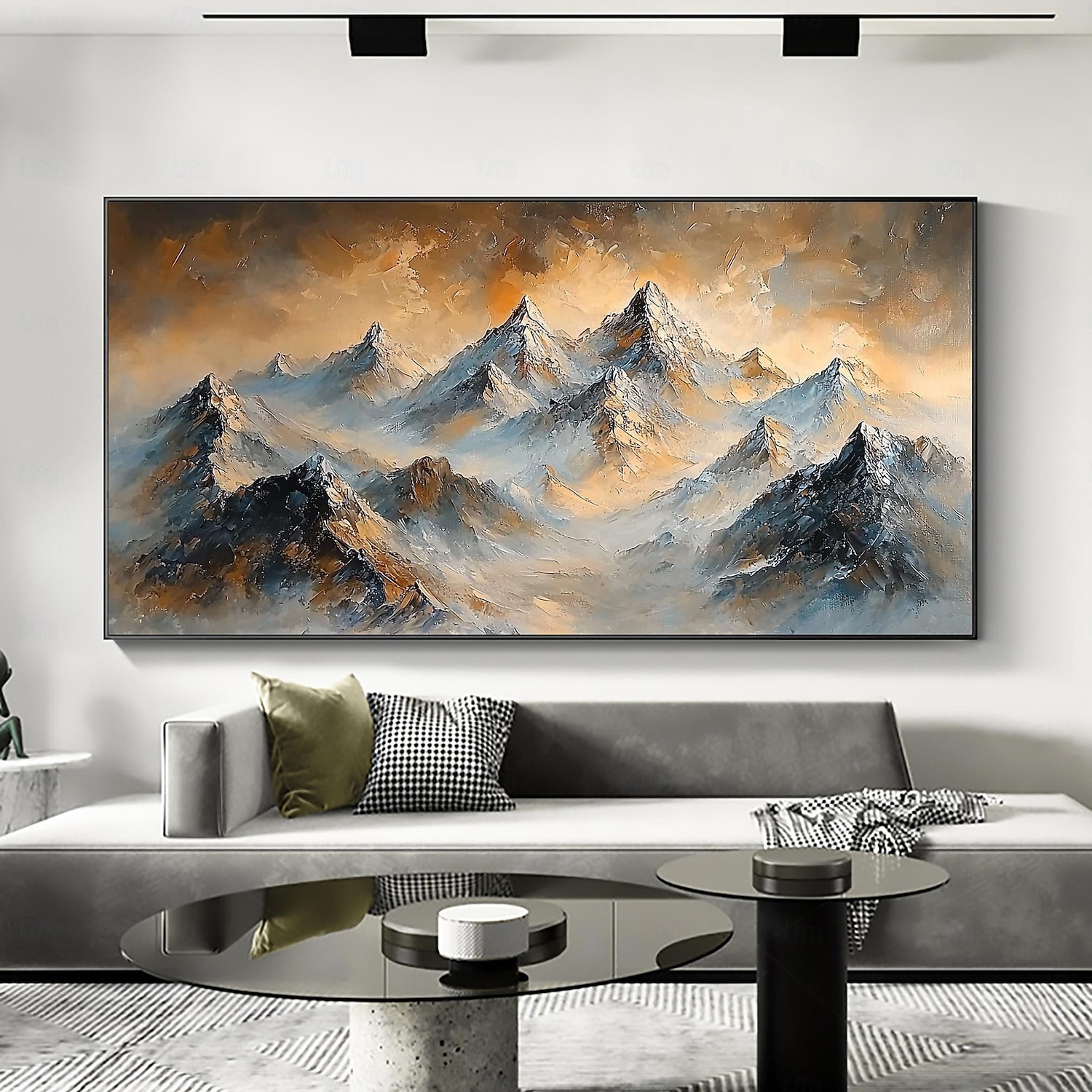 Handmade Original Colourful Mountains Oil Painting On Canvas Abstract Mountain Landscape Wall Art for Home Decor With Stretched Frame Without Inner Frame Painting 2025 - $150.99 –P3