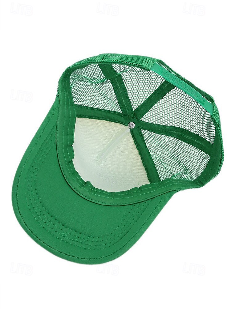 st. patrick's day lastebilhatter - kløver og morsomme slagorddesign for menn og kvinner, grønne og hvite justerbare capser for feriefester, parader og festlige feiringer 2025 - $9.99 –P6