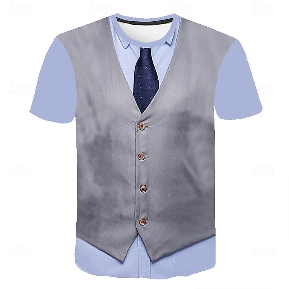 Homens Gráfico Abstrato 3D Camiseta Manga Curta Camiseta Decote Redondo Camisa Roupa de rua Negócio Trabalho Para Noite Preto Vinho Azul Marinha Roupa S M L XL 2XL 3XL 4XL de 2025 por $17.99 -P3