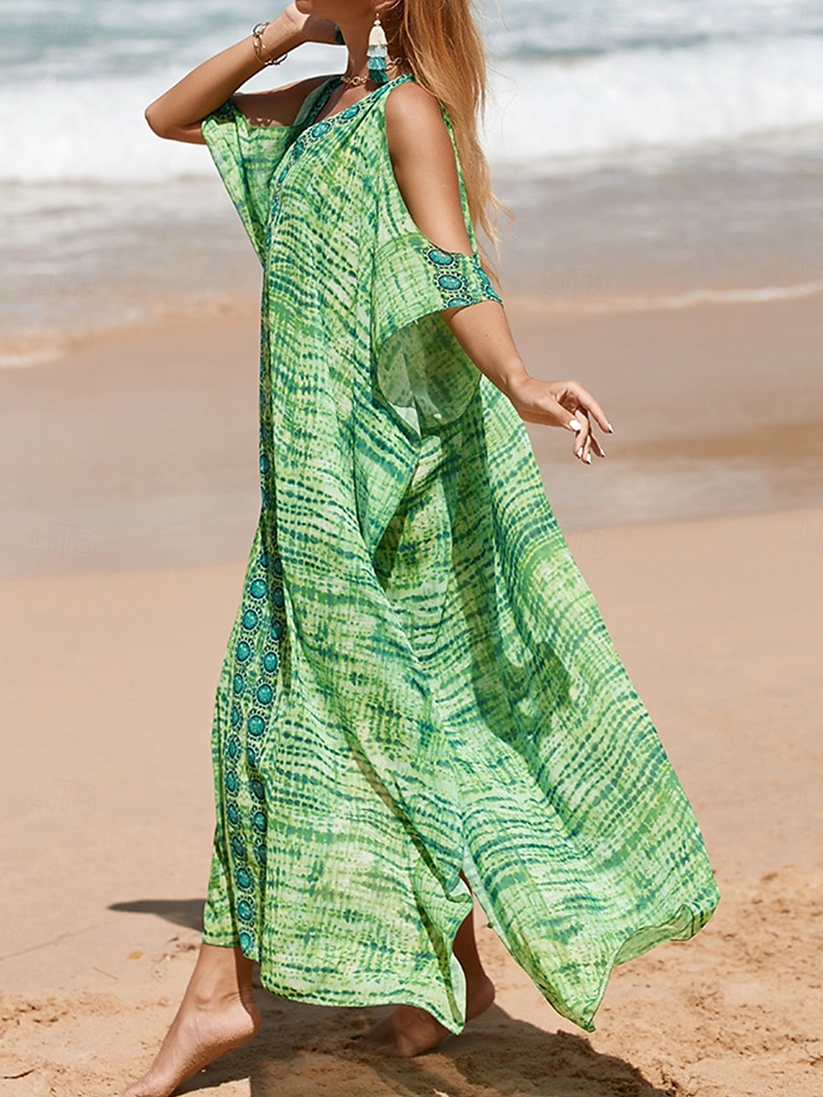 Damen Badeanzug Zudecken Schwimm-Kleid Bademode Patchwork Urlaub Strandbekleidung Blumen Graphic V Ausschnitt Kurze Ärmel Badeanzüge 2025 - $29.99 –P5
