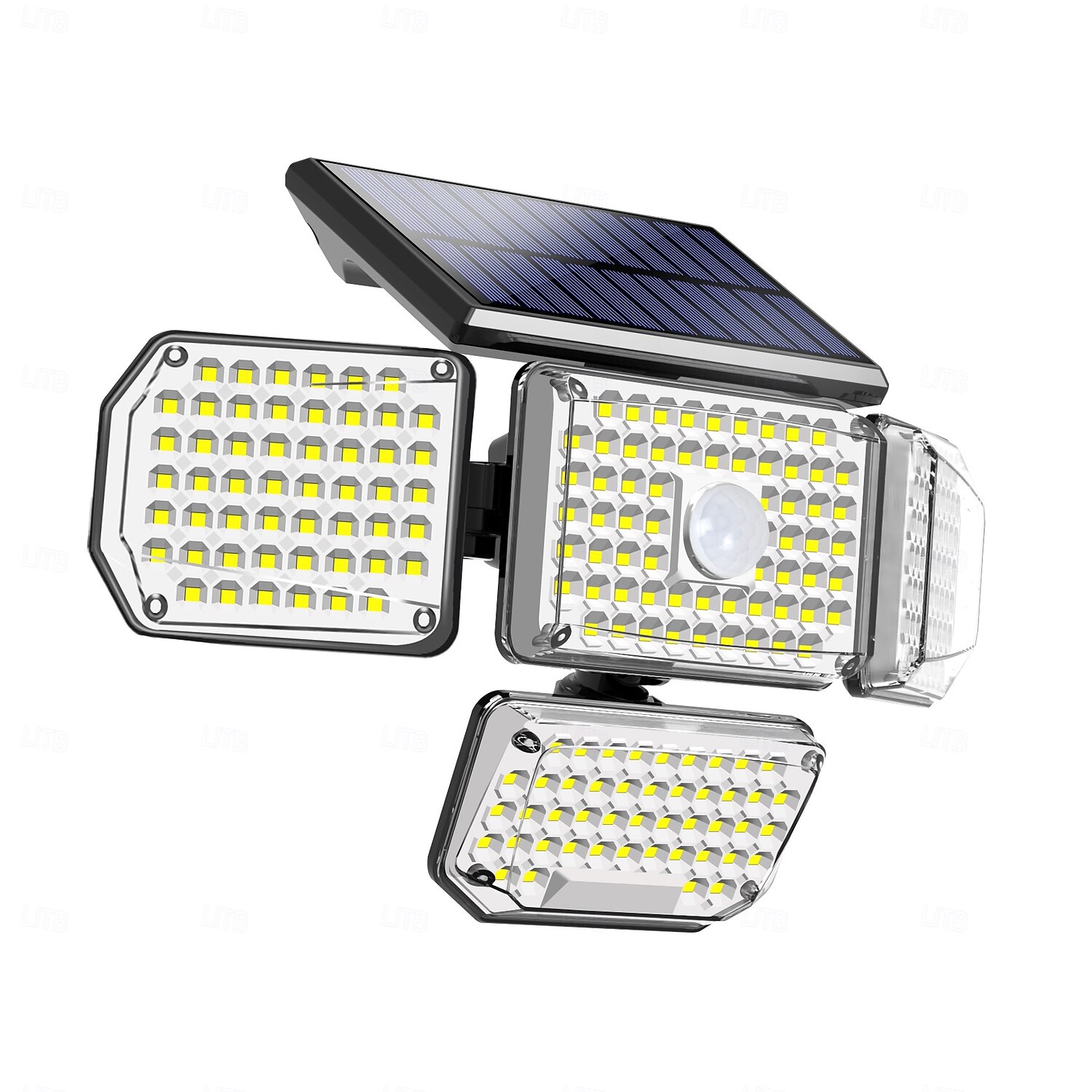 Outdoor Solar Waterproof Wall Lamp - 214 LED Beads Motion Sensor with 4 Adjustable Heads, 340° Wide-Angle for Porch, Balcony, Courtyard, Garden & Garage Lighting 1pc 2025 - $53.99 –P7