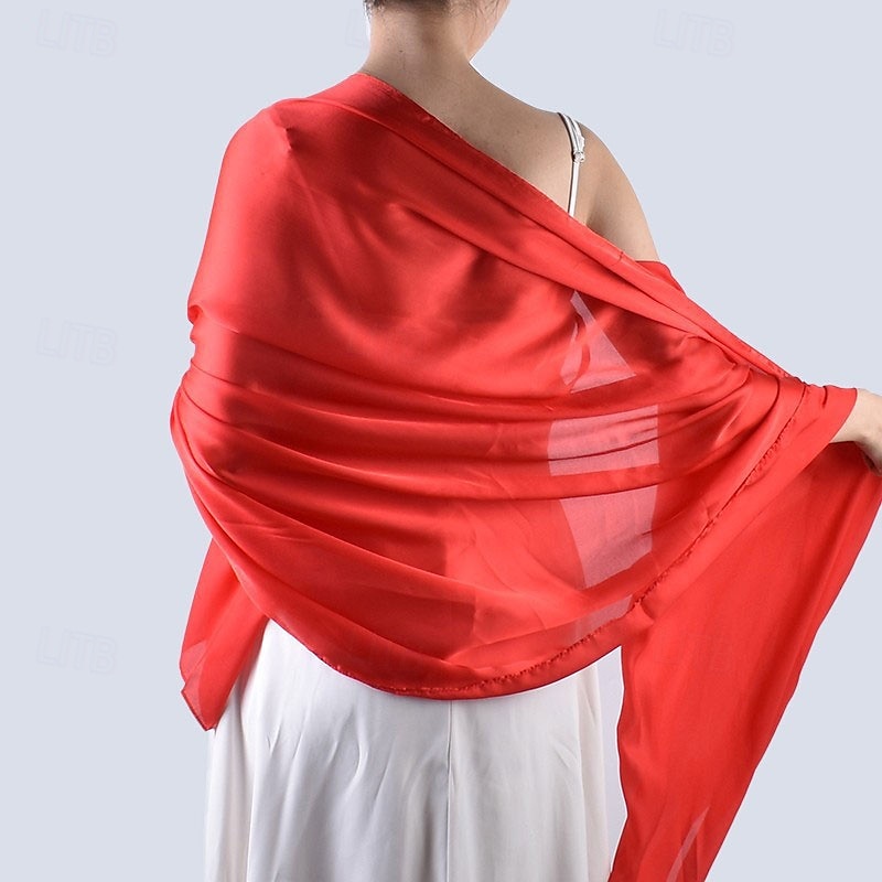 sjal wraps för kvinnor bröllopskväll chiffong mjuka sjalar för bröllop gäst brudscarf 2025 - $17.49 –P26