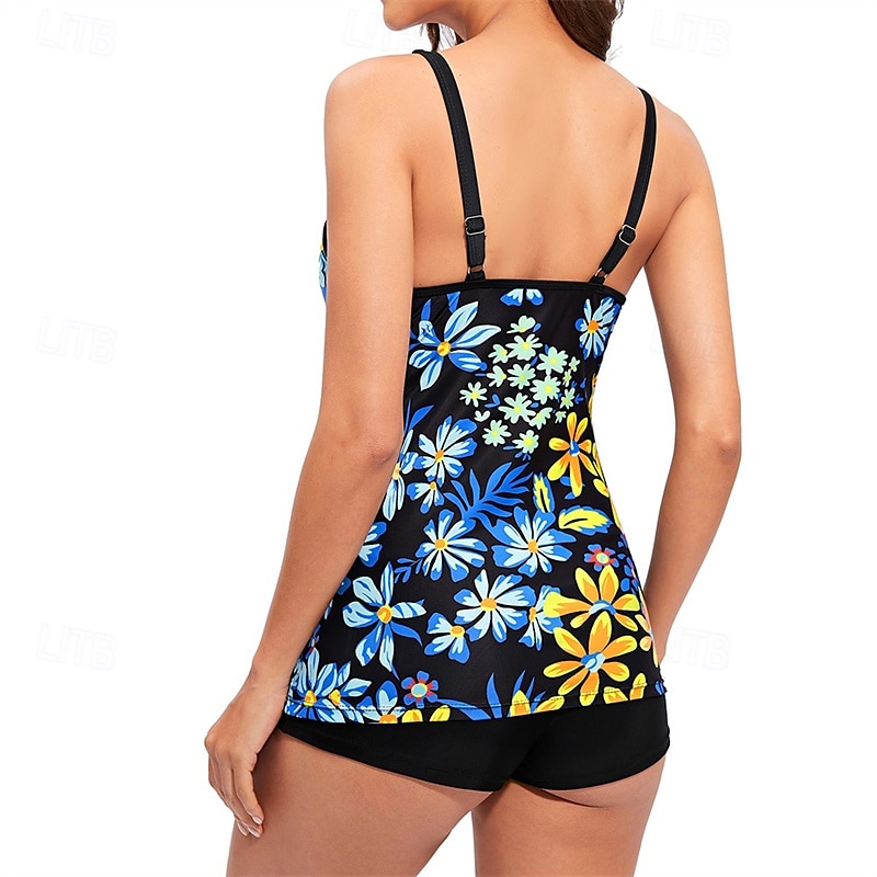 Femme Tankini Maillot De Bain Deux Pièces Maillots de Bain Maillots de Bain Rouge Bleu Respirable Séchage rapide Poids Léger Sans Manches - Natation Surf Plage Eté Printemps Grande Taille de 2025 ? $25.99 –P6