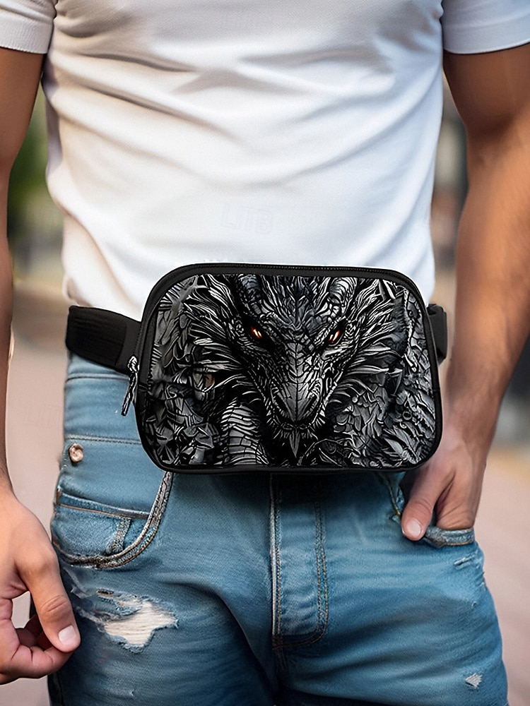 pánská dračí taška do pasu a náprsní taška – odolná a stylová taška na opasek s nastavitelným popruhem, ideální pro outdoorové aktivity, festivaly a každodenní použití 2025 - $14.99 –P2