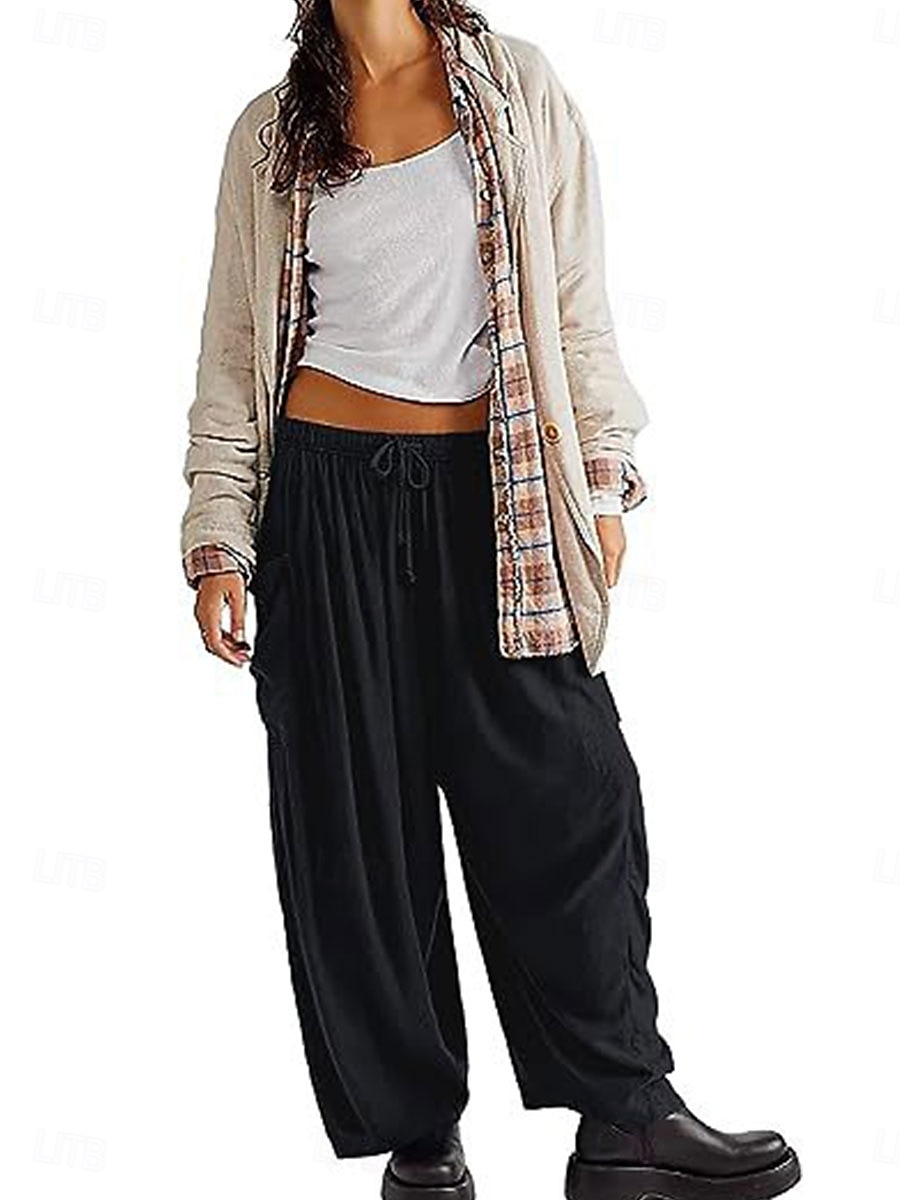 Damen Shorts aus Baumwollleinen Leinen-inspirierte Hosen Hose aus Baumwollleinen Mode Streetwear Knöchellang Mittlere Taillenlinie Einfach Tasche Elastischer Bund Bequem Weich Mikroelastisch Outdoor 2025 - $21.99 –P9