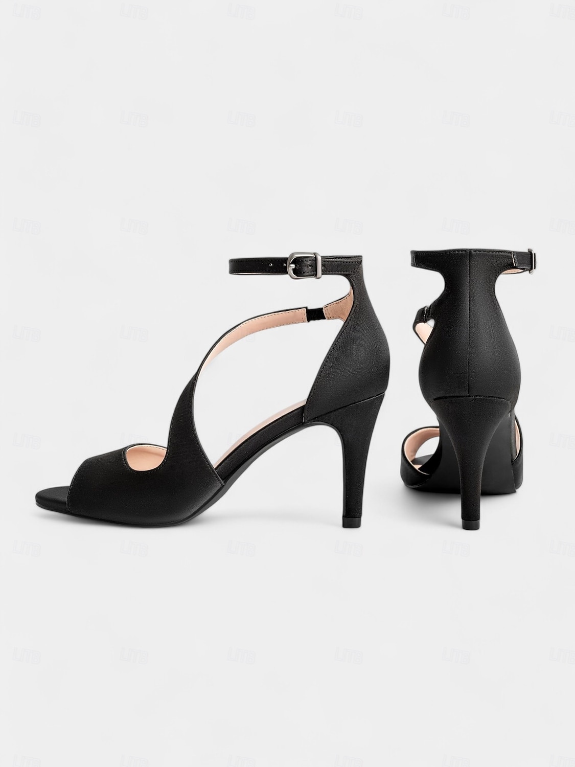 elegante naken sateng-peep-toe bryllupshæler for kvinner - komfortabel stilett med ankelstropp, perfekt for bruder og kveldsbegivenheter 2025 - $34.99 –P5